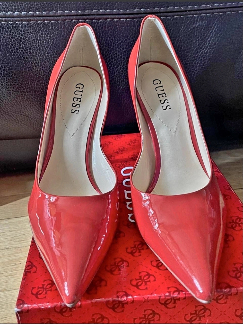 GUESS Carrie Coral Patent Pointed Heels Sz. 8.5